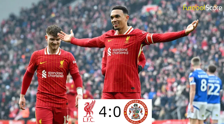 O Liverpool vence a equipa da Quarta Divisão com golaço na gaveta e alcança a Taça de Inglaterra